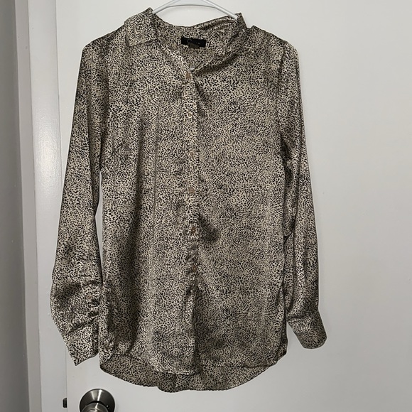 Japna Tops - JAPNA Silky Animal Print Button Down Blouse Size Small